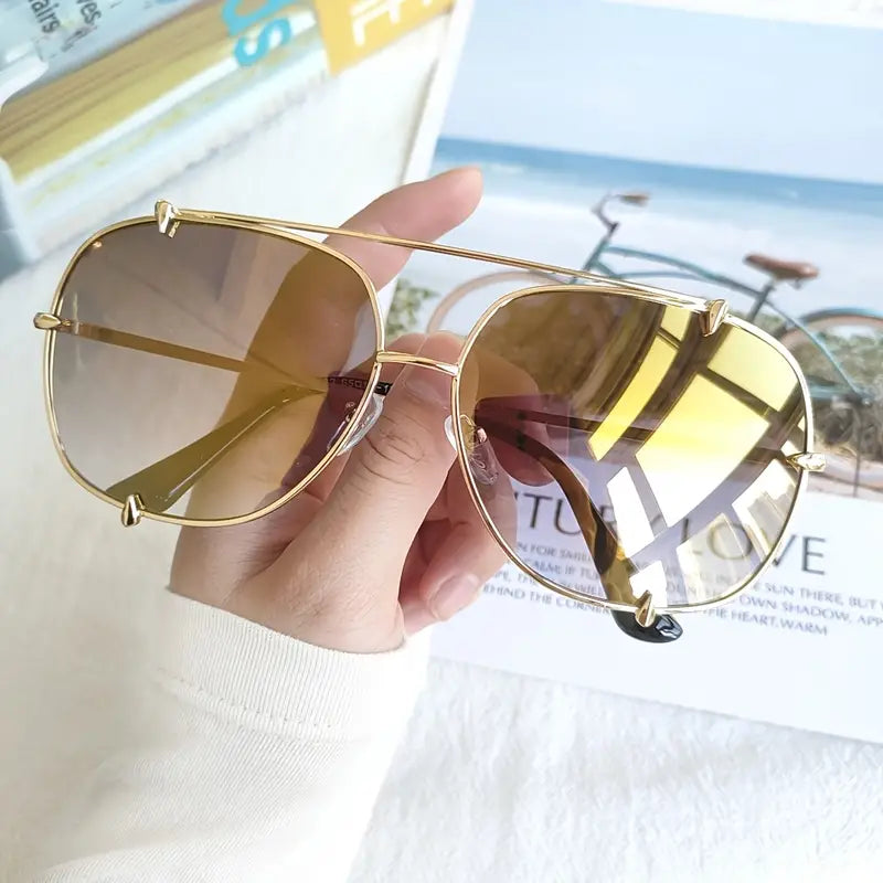 New Aviator Sunglasses Oversized Pilot Sunscreen Glasses Unisex Gradient Lens Boho Shades For Women Men Valentine's Gift For Her