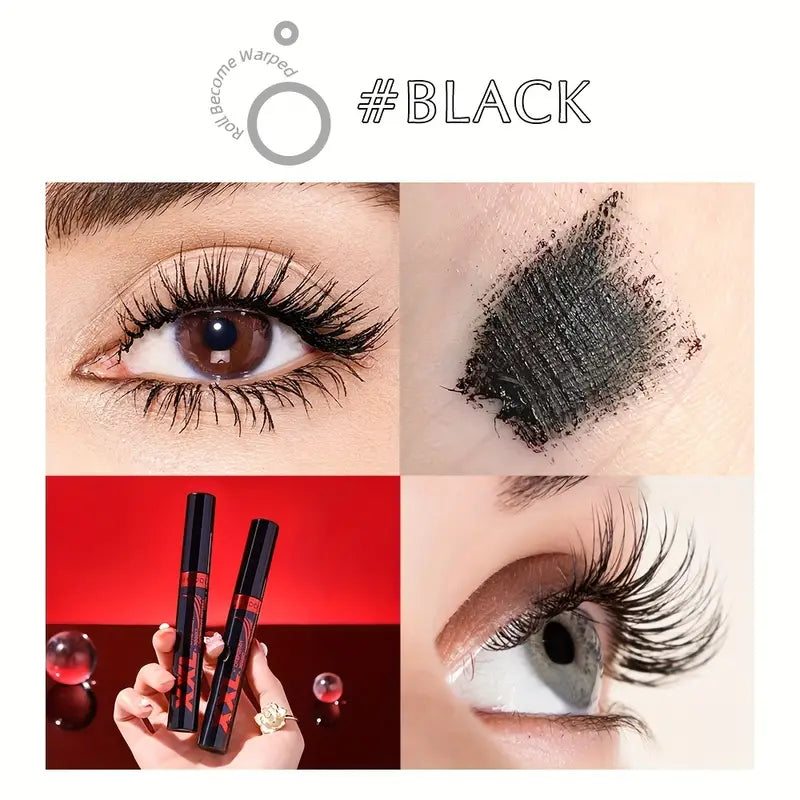 Volumizing and Lengthening Black Mascara - Thick, Curling, and Holding Formula for Long-Lasting Lashes