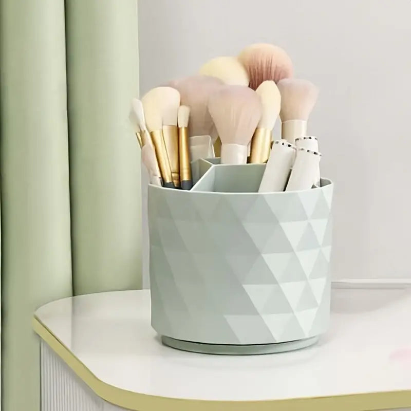 360° Rotating Makeup Brush Holder, Suitable For Bathroom & Dressing Table, Desk Storage Box For Makeup Brushes, Eyeliners, Lipsticks, Eyebrow Pencils