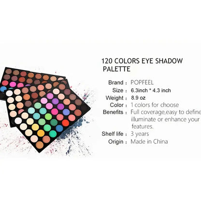 POPFEEL Palette de fards à paupières de plus de 19 couleurs sans cruauté envers les animaux - Ensemble de maquillage pour les yeux compact 3 en 1 multicolore aux finitions mates et chatoyantes pour un glamour en déplacement 