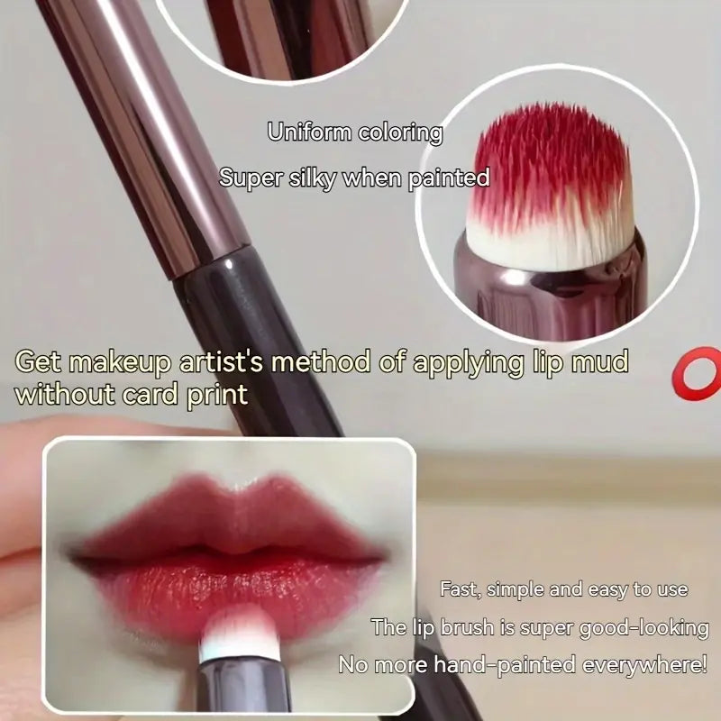 1pc Lip Brush With Short & Round Head, Portable Highlight & Concealer Lipstick Brush