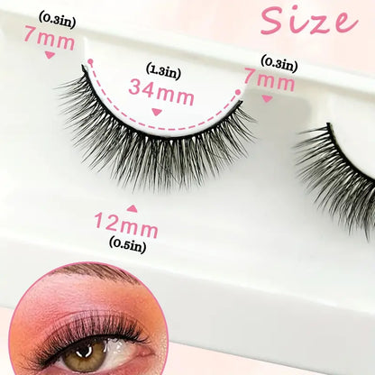 10 Pairs Natural False Eyelashes, Fluffy Cross Thick Eyelashes, Faux Mink False Eyelashes