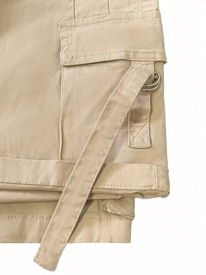 Y2k Cargo Shorts With Pockets Summer Low Waisted Sporty Joggers Retro Fashion Streetwear Harajuku Khaki Basic Shorts