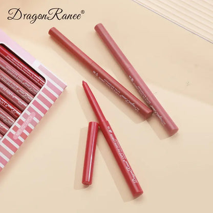 12-Color Set Waterproof Lip Liner Pen Misty Matte High Pigment Texture Nude Brown Red Multi-Purpose Cosmetic Pen Valentine's Day Gifts