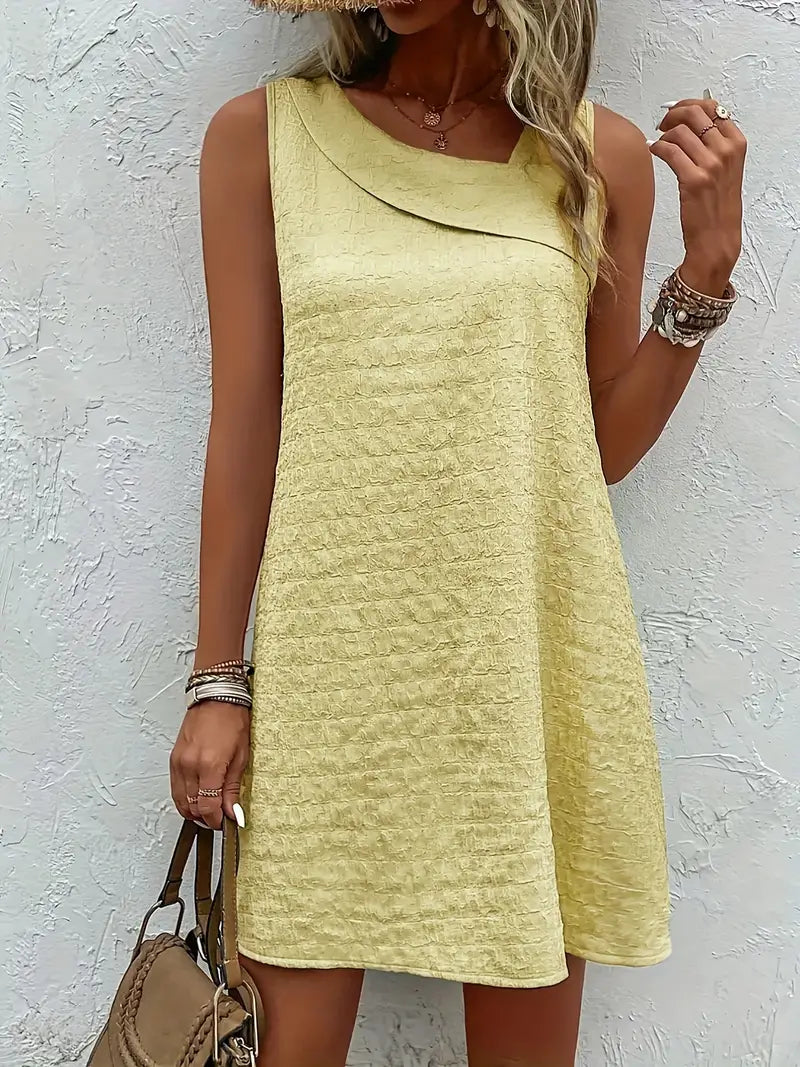 Loose Mini Tank Dress, Sleeveless Casual Dress For Summer & Spring, Women's Clothing