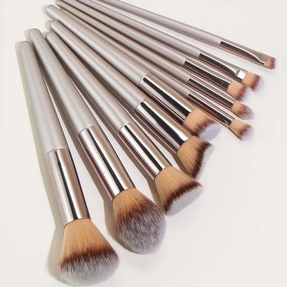 Pro Multi-Functional Expert 10pc Makeup Brush Set: All-n-One, Premium Nylon Bristles, Durable ABS Plastic Rod, Alcohol-Free, Perfect for All Skin Types