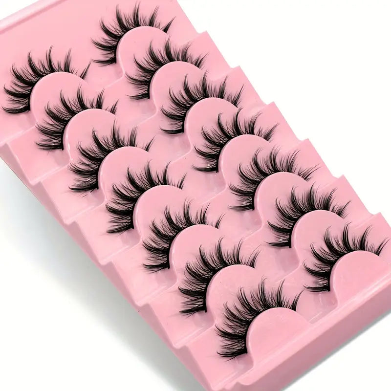 7/10 Pairs False Eyelashes Cat Eyes Super Fluffy Faux Mink Eyelashes Dramatic Long Thick Eyelashes Makeup Tools Eyelashes Extension For Daily Party Wear