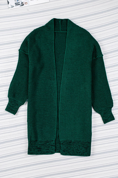 Cardigan long chiné ouvert sur le devant