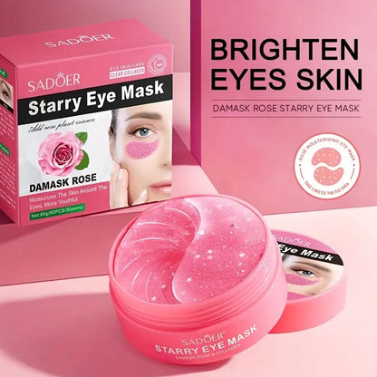 Korean Beauty Rose Hydra-Gel Eye Mask Sheet For Smooth, - Perfect For All Skin Types - Travel And Home Use