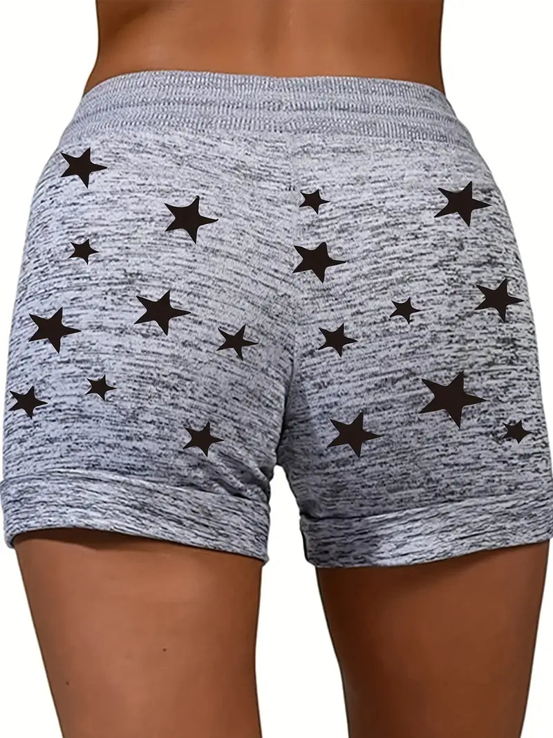 Women's Clothing: Look Stylish & Feel Comfortable in Star Print Drawstring Shorts This Spring & Summer!