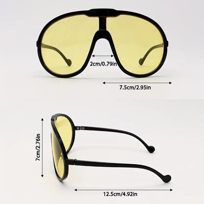 Oversized One-piece Sunglasses For Women Men Shield Fashion Anti Glare Goggles Shades For Cycling Beach Party