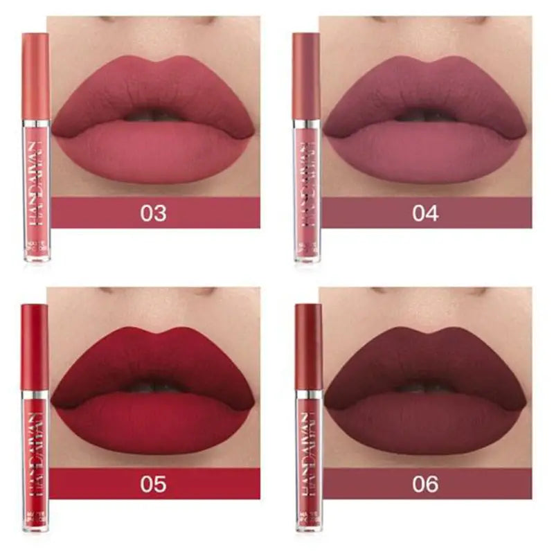 Vibrant 6-Piece Matte Lipstick Set: Waterproof Reds for All Skin Types, Volumizing and All-Day Long Lasting