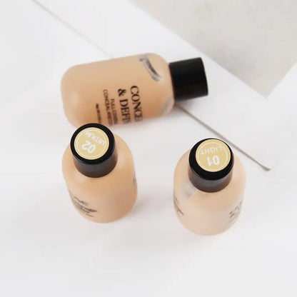 Full Coverage Concealer, Natural Matte Finish, Waterproof Long Lasting Liquid Foundation Suitable For Concealing Dark Circles Acne Blemishes