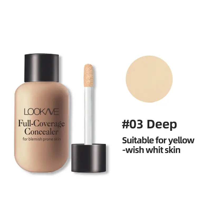 Full Coverage Concealer, Natural Matte Finish, Waterproof Long Lasting Liquid Foundation Suitable For Concealing Dark Circles Acne Blemishes