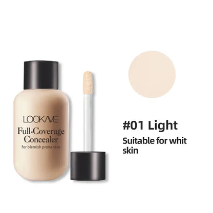 Full Coverage Concealer, Natural Matte Finish, Waterproof Long Lasting Liquid Foundation Suitable For Concealing Dark Circles Acne Blemishes