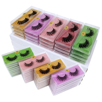 50 Pairs faux Mink Eyelashes 3d Mink Lashes Natural False Eyelashes Messy Fake Eyelashes Makeup False Lashes