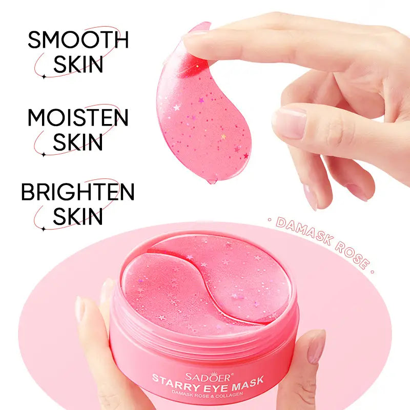 Korean Beauty Rose Hydra-Gel Eye Mask Sheet For Smooth, - Perfect For All Skin Types - Travel And Home Use