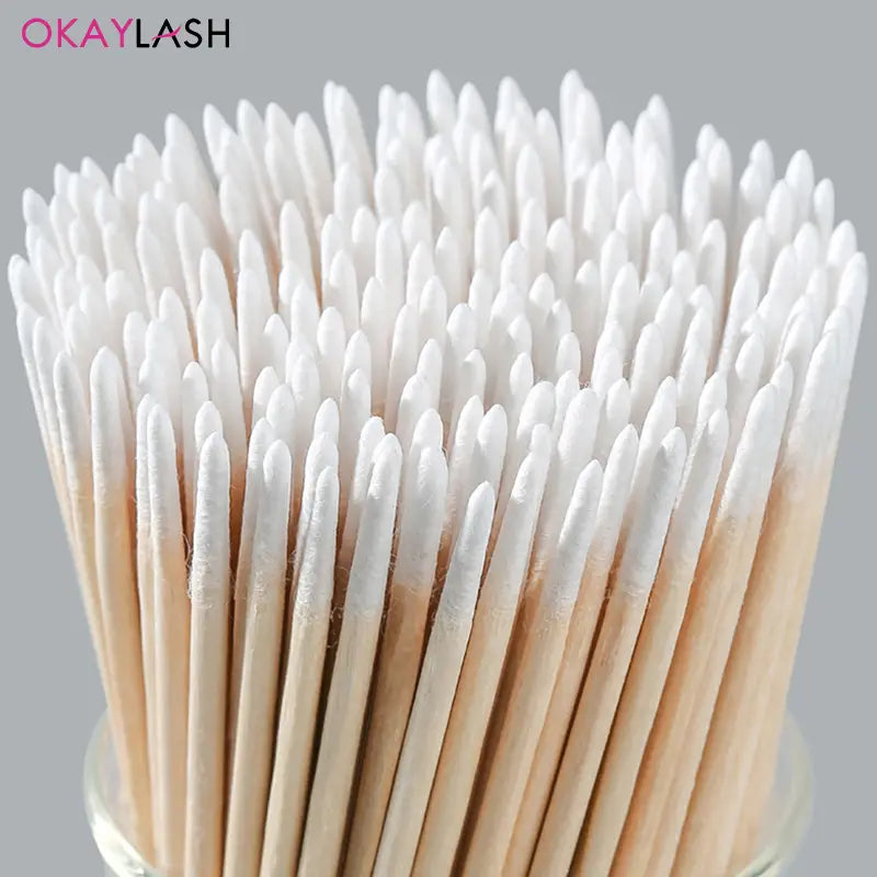 1000pcs Disposable Wooden Micro Bud Swabs Lint Free Eyelash Extension Glue Removing Tools Makeup Mini Brush