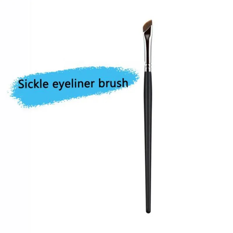 3Pcs New Sickle Eyeliner Brush Precision Eye Liner Brows Make Up Brush Liquid Eyeliner Brush Ultra Thin Fine Oblique Angle Flat Head Eyebrow Brush