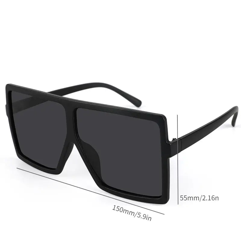 Oversized Square Frame Fashion Sunglasses For Women Men Y2K Solid Glasses Casual Photo Prop For Party Beach