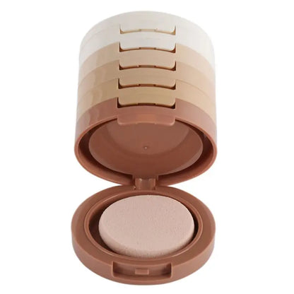 5-Deck Multicolor Concealer Contouring Powder - Brightening Skin, Matte Finish, Oil Control, for All Skin Types, Medium Coverage