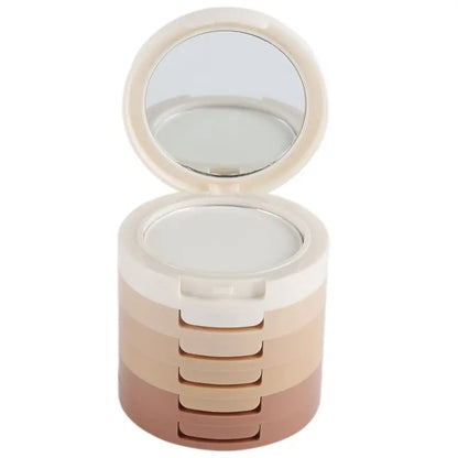 5-Deck Multicolor Concealer Contouring Powder - Brightening Skin, Matte Finish, Oil Control, for All Skin Types, Medium Coverage