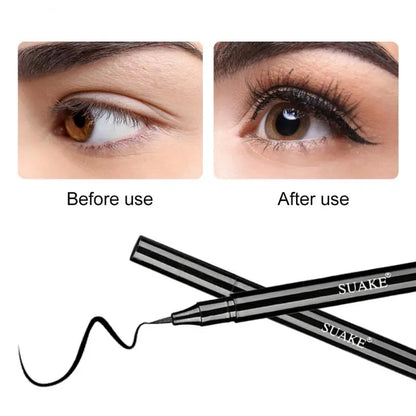 Long-Lasting Black Liquid Eyeliner Pen - Waterproof, Sweatproof, Anti-Oil, Smudge-Proof, Fast Drying Eyeliner Pencil for Beautiful Eye Makeup