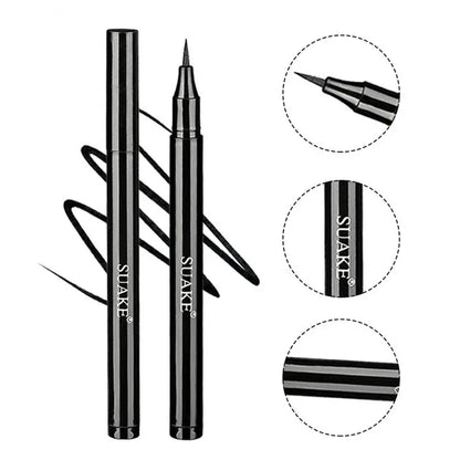 Long-Lasting Black Liquid Eyeliner Pen - Waterproof, Sweatproof, Anti-Oil, Smudge-Proof, Fast Drying Eyeliner Pencil for Beautiful Eye Makeup