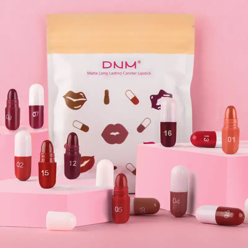 18 Pcs/set Long-Lasting Velvet Matte Capsule Lipstick Set - Portable And Waterproof Mini Lipsticks Valentine's Day Gifts