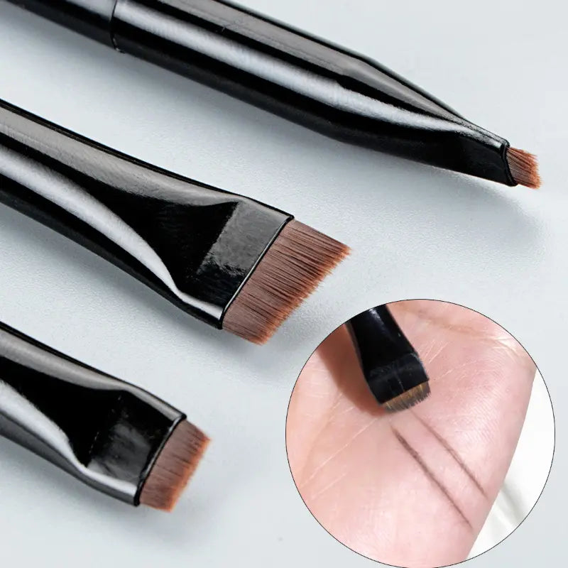 3Pcs Blade Eyeliner Brush Eyebrow Brush Portable Flat Fine Eye Liner Brow Contour Makeup Brushes Eye Cosmetic Beauty Makeup Tools Ideal For Makeup Beginner Artist