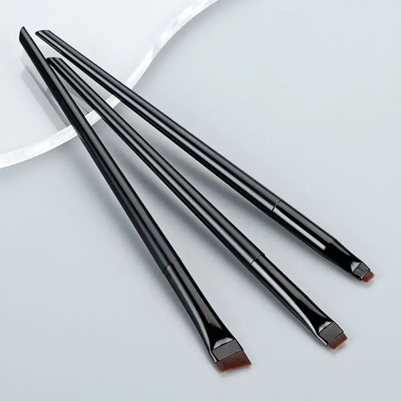 3Pcs Blade Eyeliner Brush Eyebrow Brush Portable Flat Fine Eye Liner Brow Contour Makeup Brushes Eye Cosmetic Beauty Makeup Tools Ideal For Makeup Beginner Artist