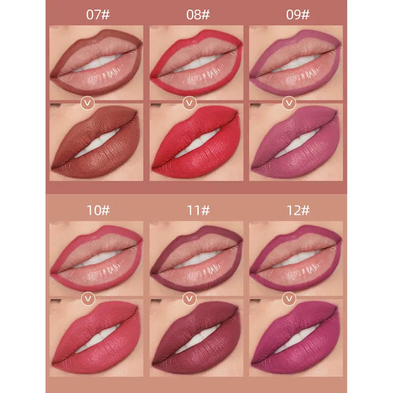 12 Pcs Matte Lip Liner Set Long Lasting Lip Liner Lipstick Nude Waterproof Retouch Lipstick Pen