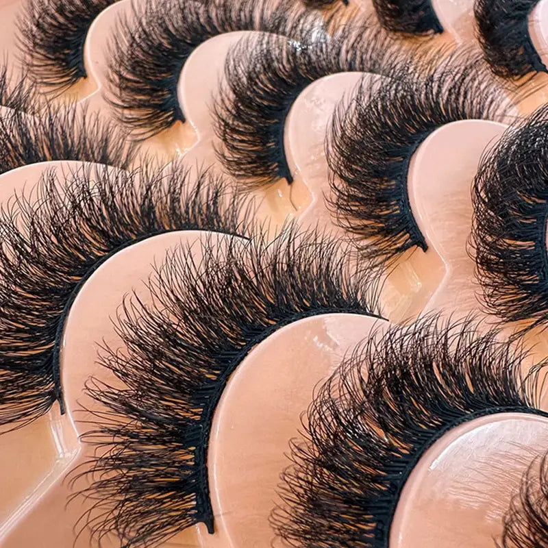 14-Pairs Unscented 3D Faux Mink Strip Lashes: Get Mesmerizing Eyes with our Thick and Fluffy Russian Style Lashes - Unleash Your Inner Beauty Today