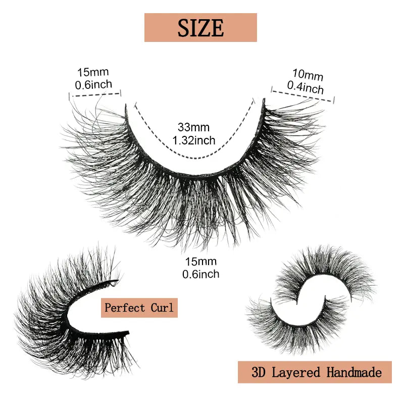 14-Pairs Unscented 3D Faux Mink Strip Lashes: Get Mesmerizing Eyes with our Thick and Fluffy Russian Style Lashes - Unleash Your Inner Beauty Today