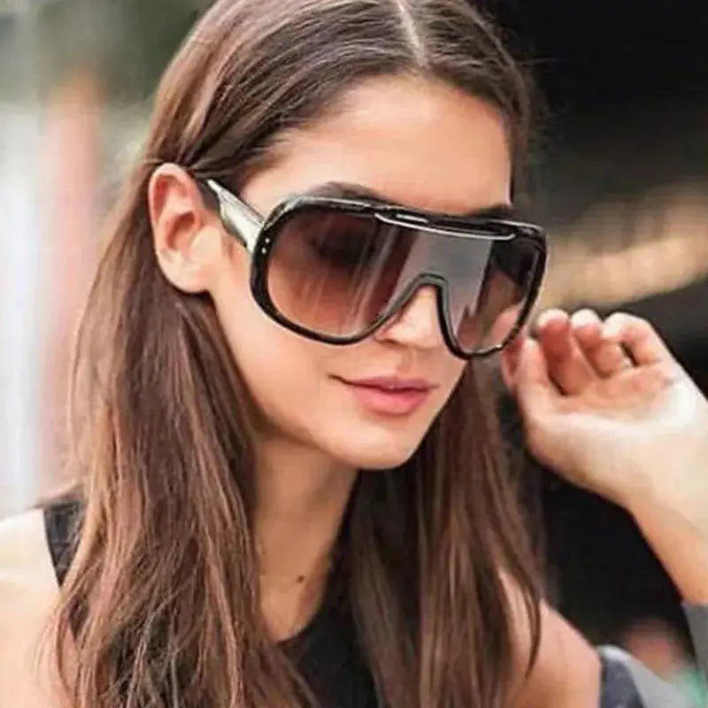 Oversized One-piece Sunglasses For Women's Men Wrap Around Shield Sun Shades For Cycling Skiing Fishing