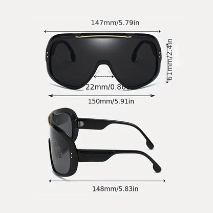 Oversized One-piece Sunglasses For Women's Men Wrap Around Shield Sun Shades For Cycling Skiing Fishing