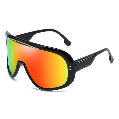 Oversized One-piece Sunglasses For Women's Men Wrap Around Shield Sun Shades For Cycling Skiing Fishing