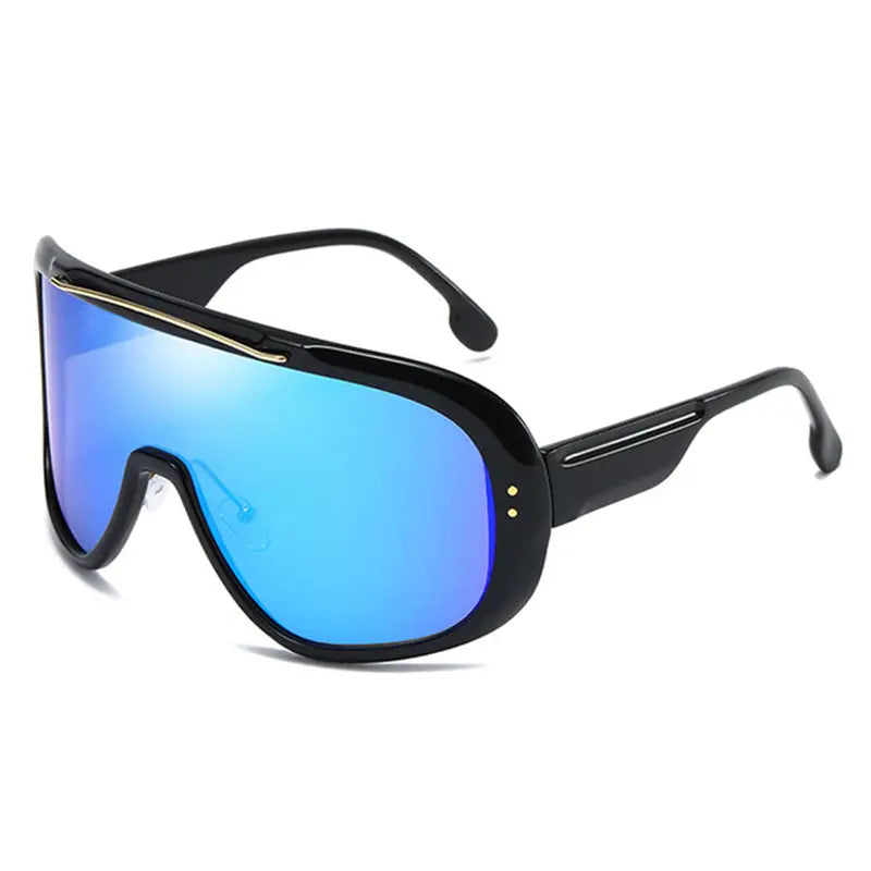 Oversized One-piece Sunglasses For Women's Men Wrap Around Shield Sun Shades For Cycling Skiing Fishing