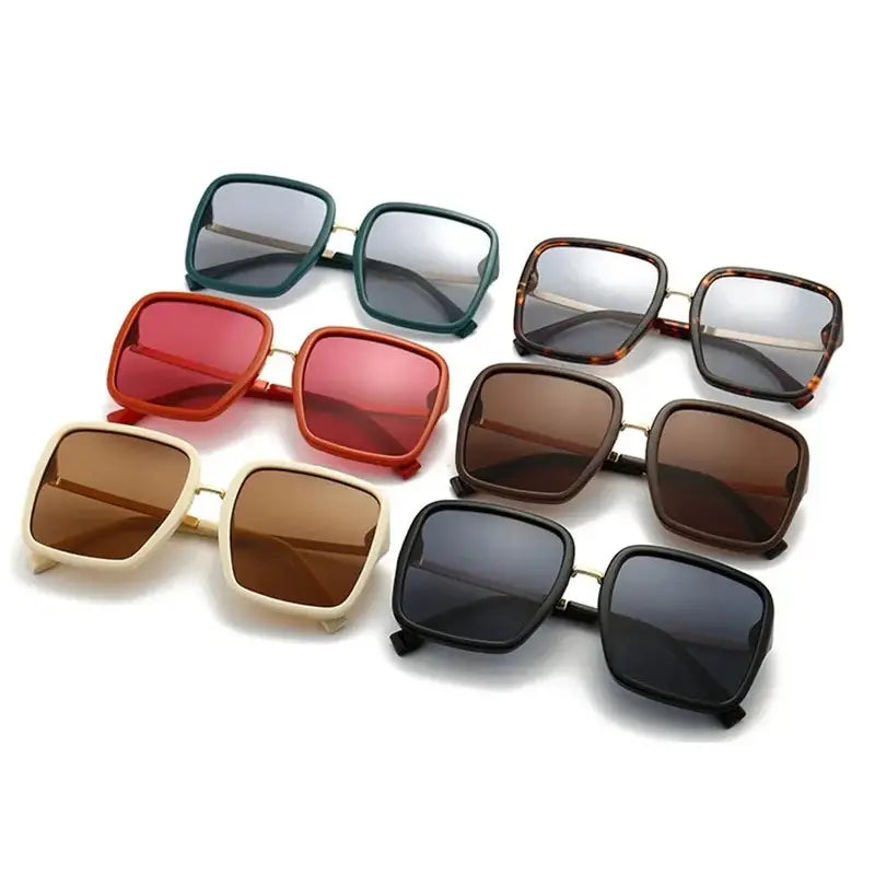 Oversized Square Sunglasses For Women Retro Mirrored Fashion Luxury Sun Shades For Vacation Beach Party