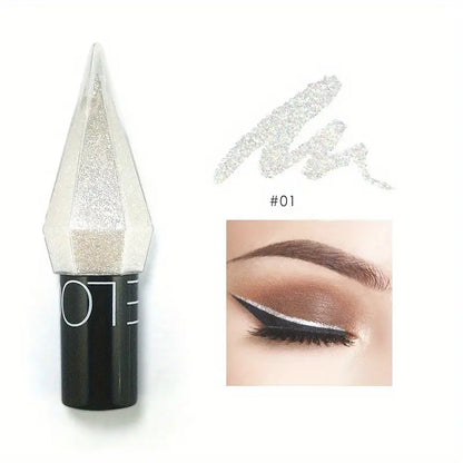 Shiny Eyeliner Eyeshadow Stick, Waterproof Silvery Rose Golden Color Glitter Sequins Eyeliner Pen Eye Makeup Cosmetics