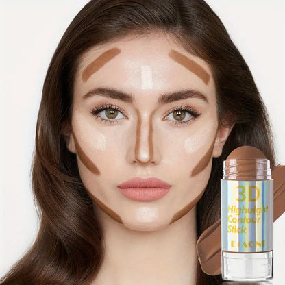 Multi-Functional Contouring Stick Matte Concealer Foundation Bronzer Stick Nose Shadow Shadow Stick Face Definition Solid Contouring Cream Waterproof Easy To Use Make-up Stick