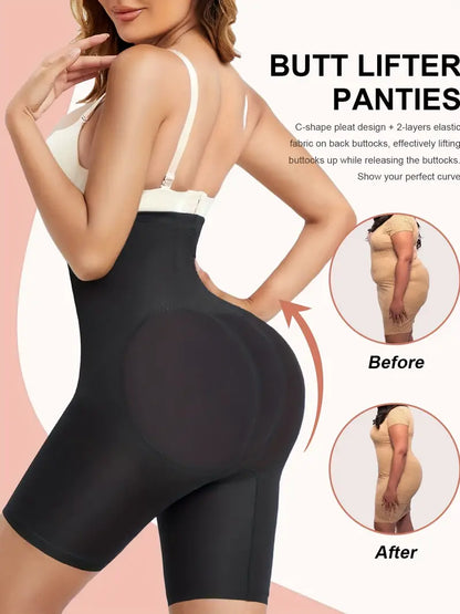 High Waist Zipper Shaping Shorts, Tummy Control Compression Butt Lifting Shorts, Women's Underwear & Shapewear