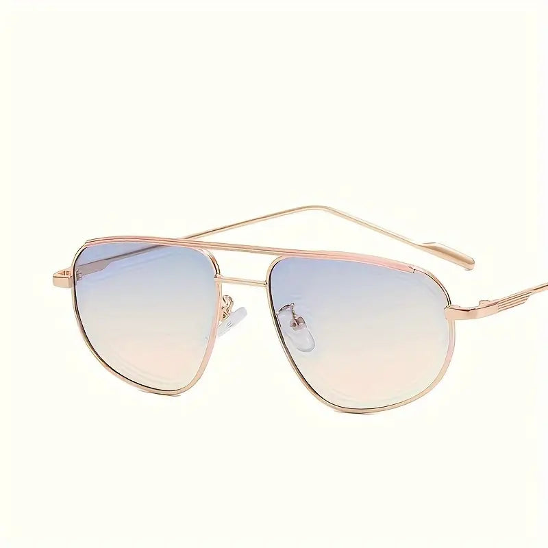 Double Bridge Aviator Sunglasses For Women Men Casual Gradient Fashion Sun Shades For Driving Beach Travel