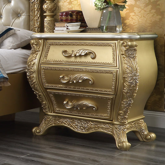 Nightstand in Metallic Antique Gold