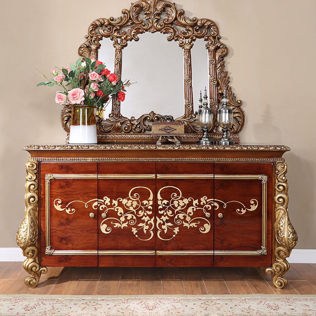 Buffet in Burl / Metallic Antique Gold