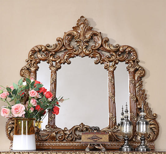 Mirror Burl & Metallic Antique Gold