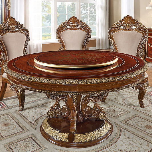 Round Table in Burl / Metallic Antique Gold