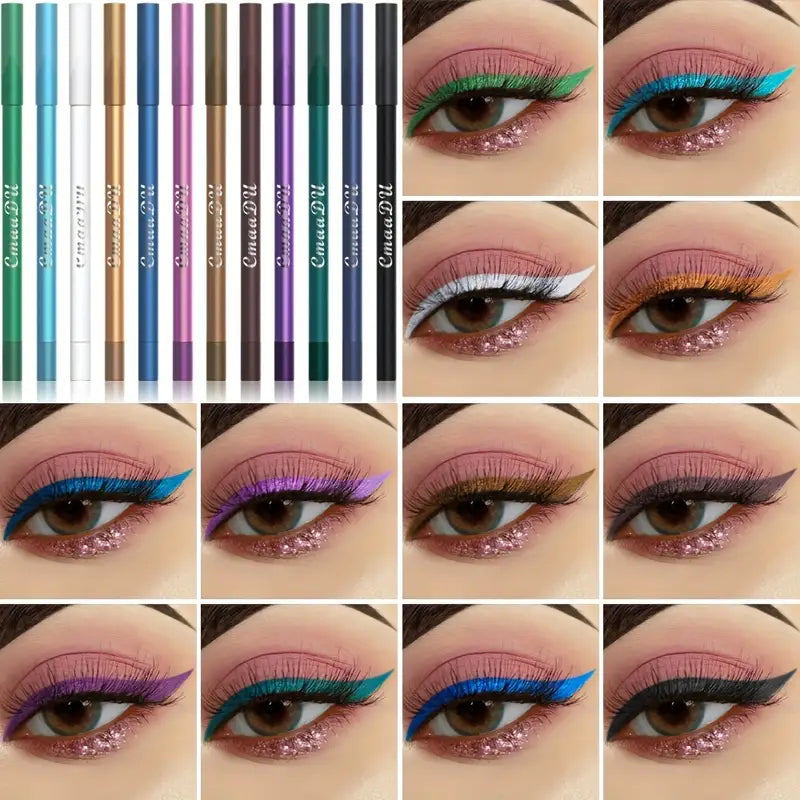 Multi-purpose High Pigment 12 Inclusive Matte Colors Eyeliner/Eyeshadow Pen - Create Brilliant Looks & Unleash Artistic Creativity