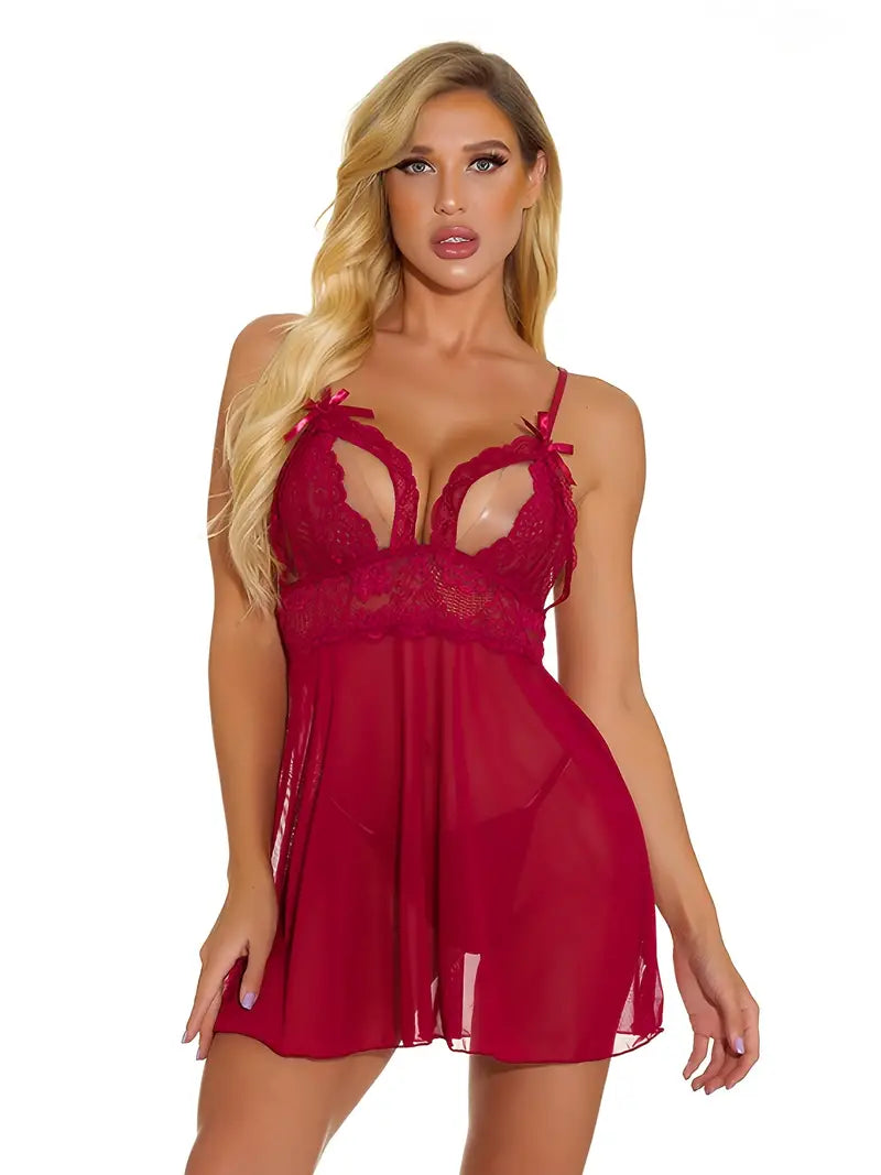 Lingerie Chemise Lace Babydoll Sexy Negligees Exotic Mesh Nightgowns For Women