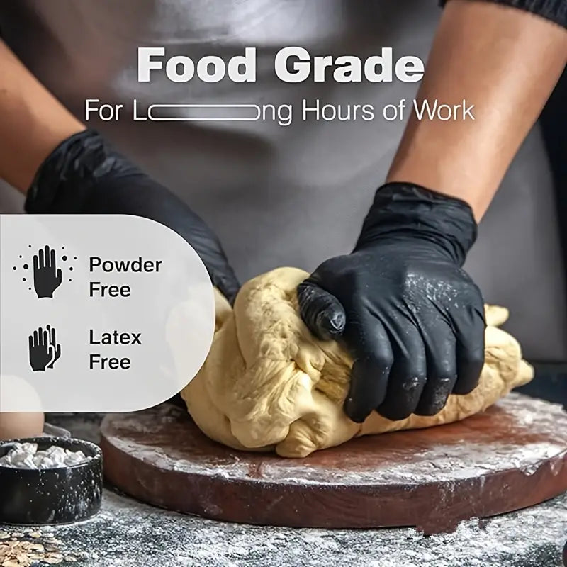 Black Disposable Latex Free, Disposable Gloves, Latex And Powder Free, Waterproof Household Cleaning Gloves, Multifunctional Gloves Suitable For Food Processing And Preparation, Kitchen, Painting, Beauty Salon